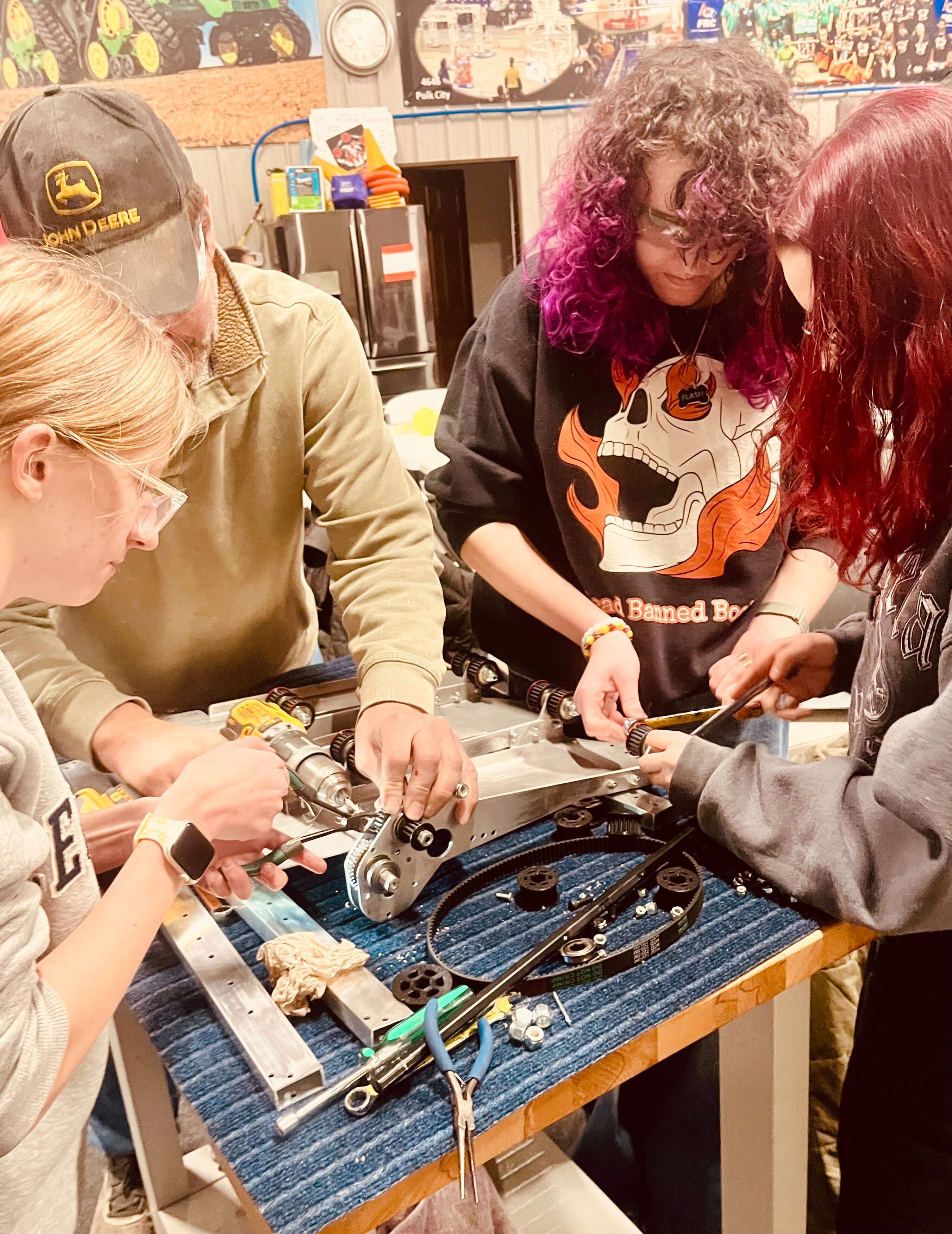 Students assemble first version of 2026 robot