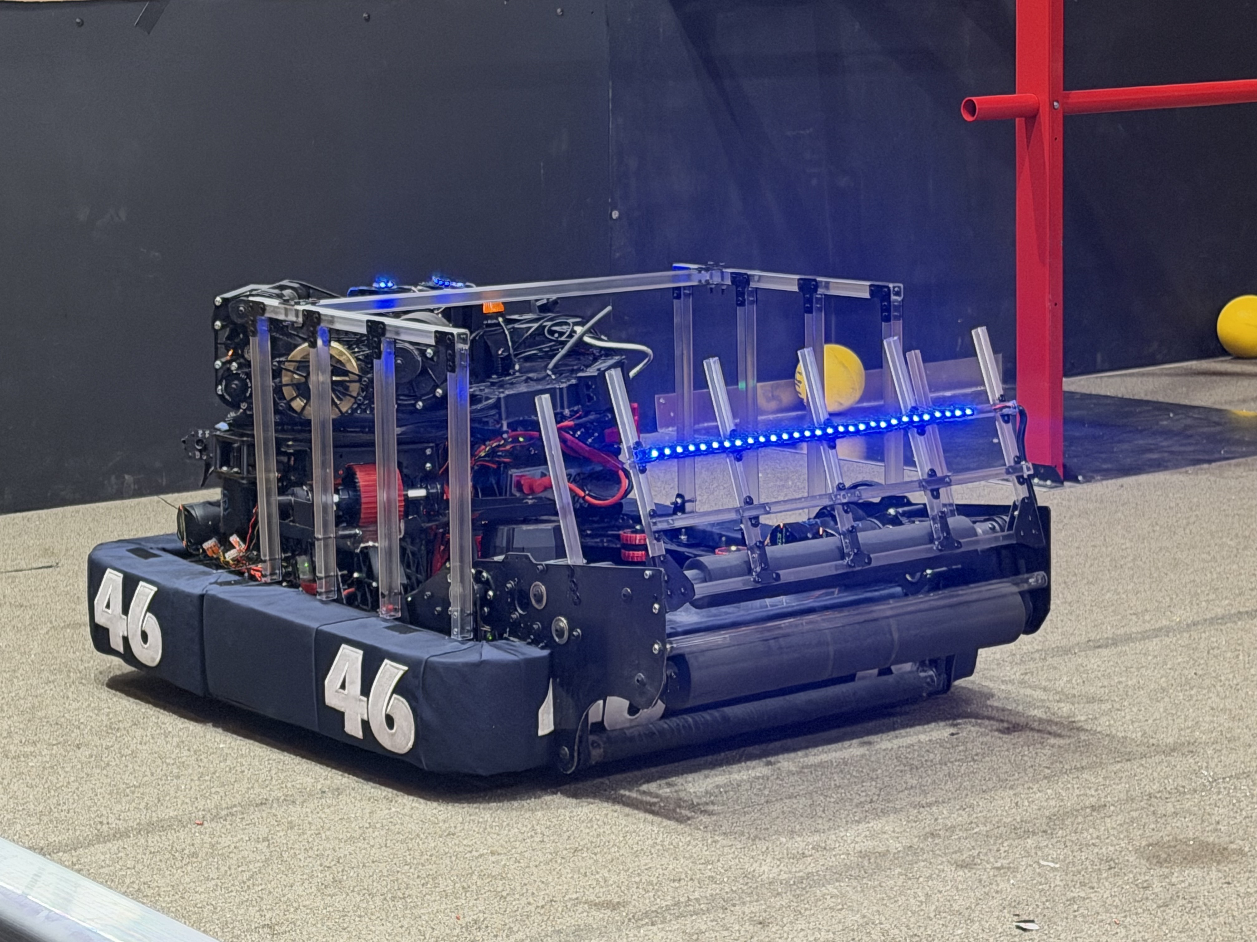 Robot before bluffs