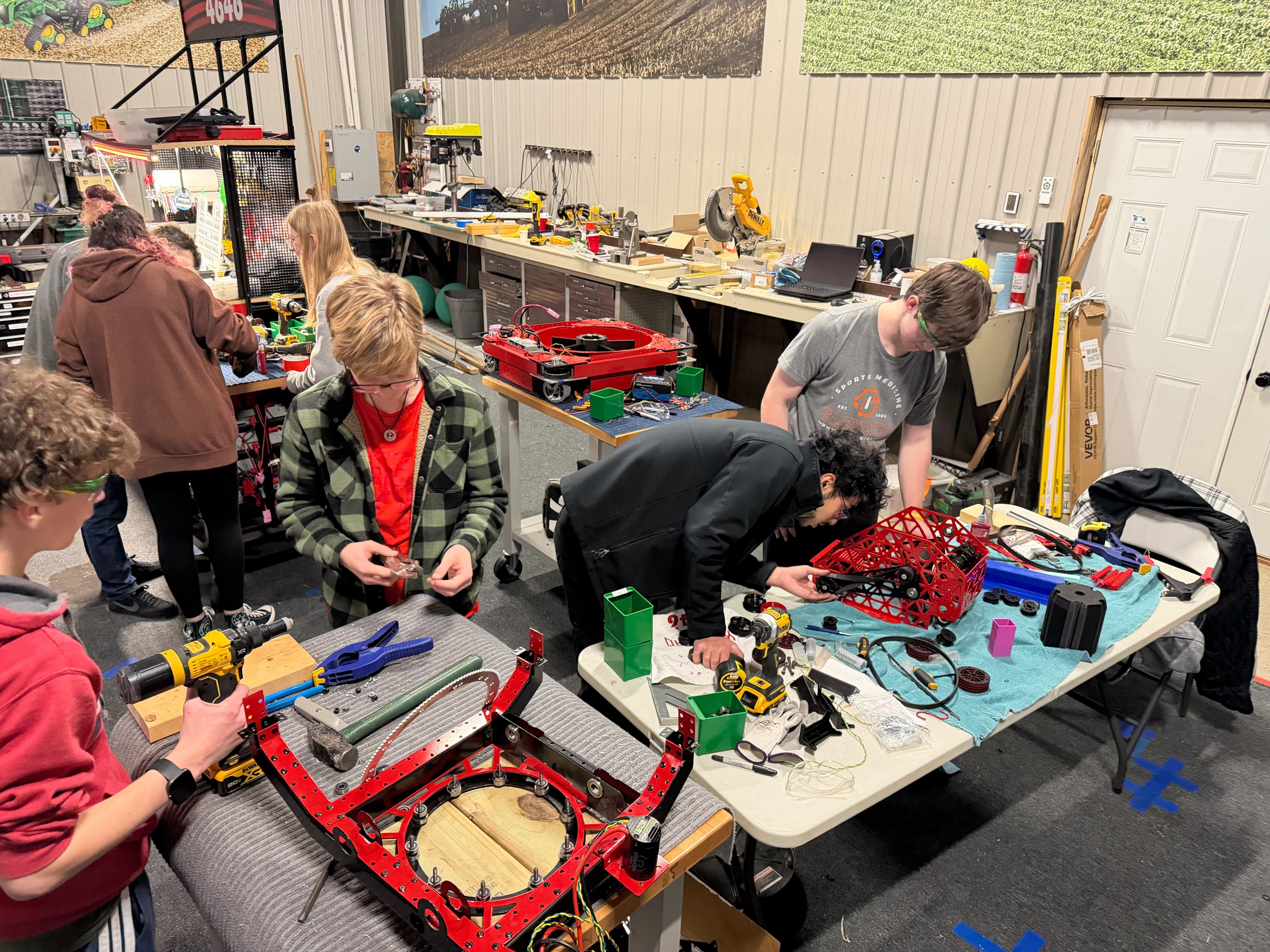 Students working