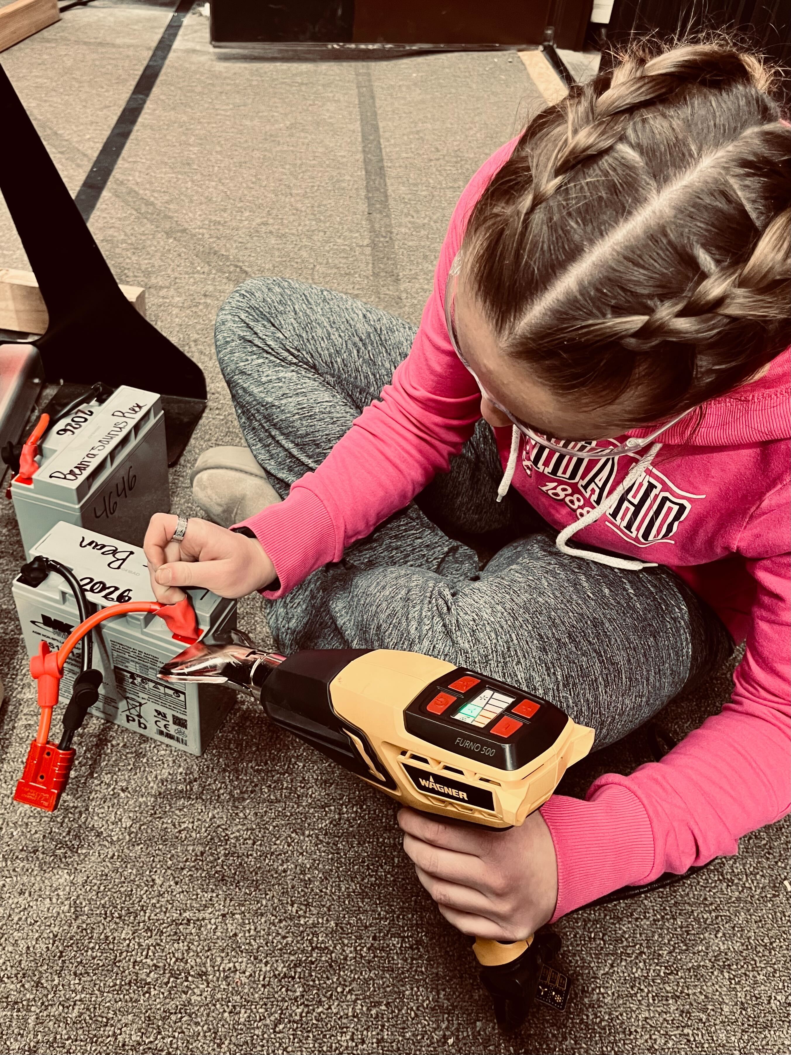 Students working