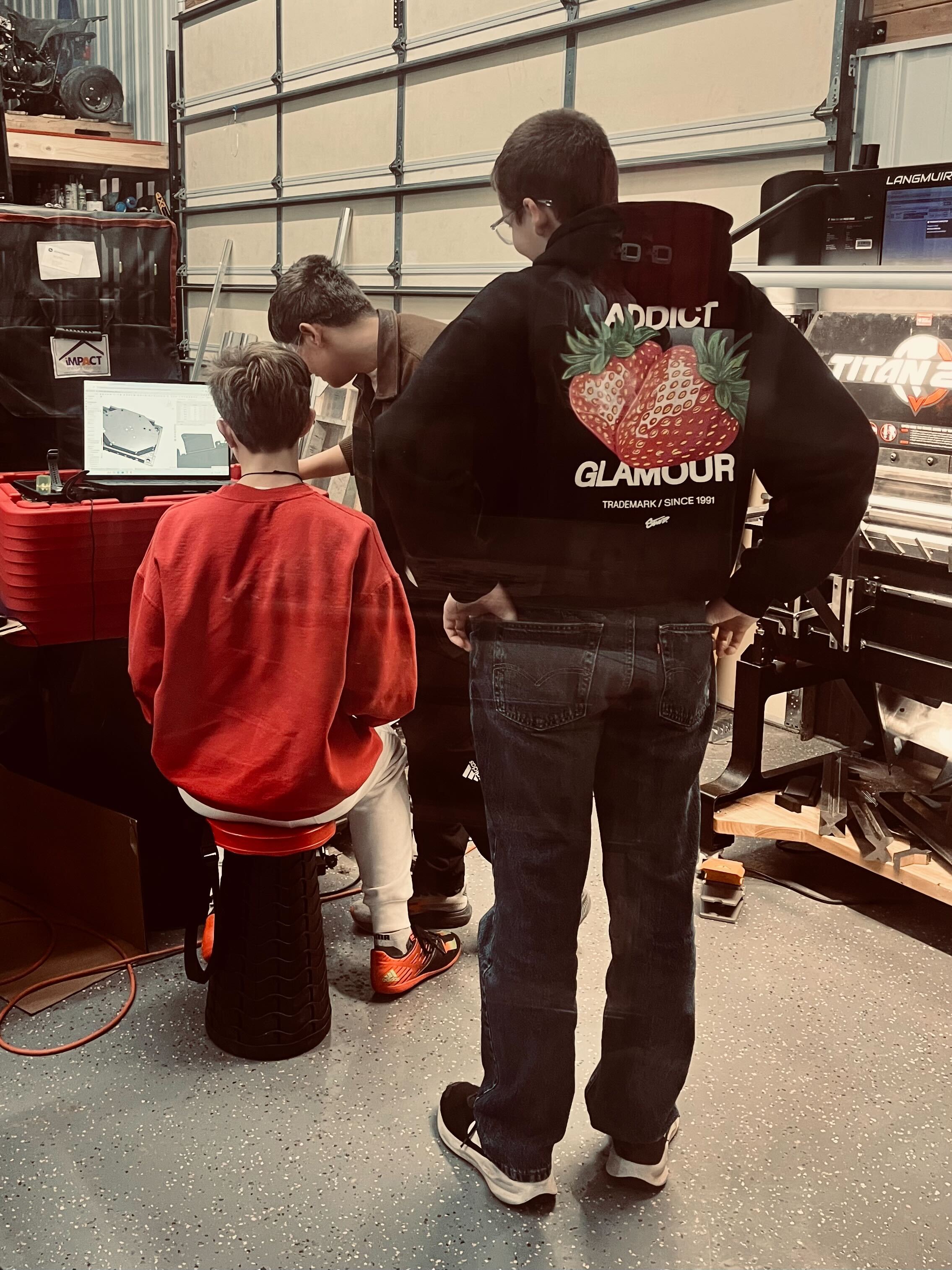Students working