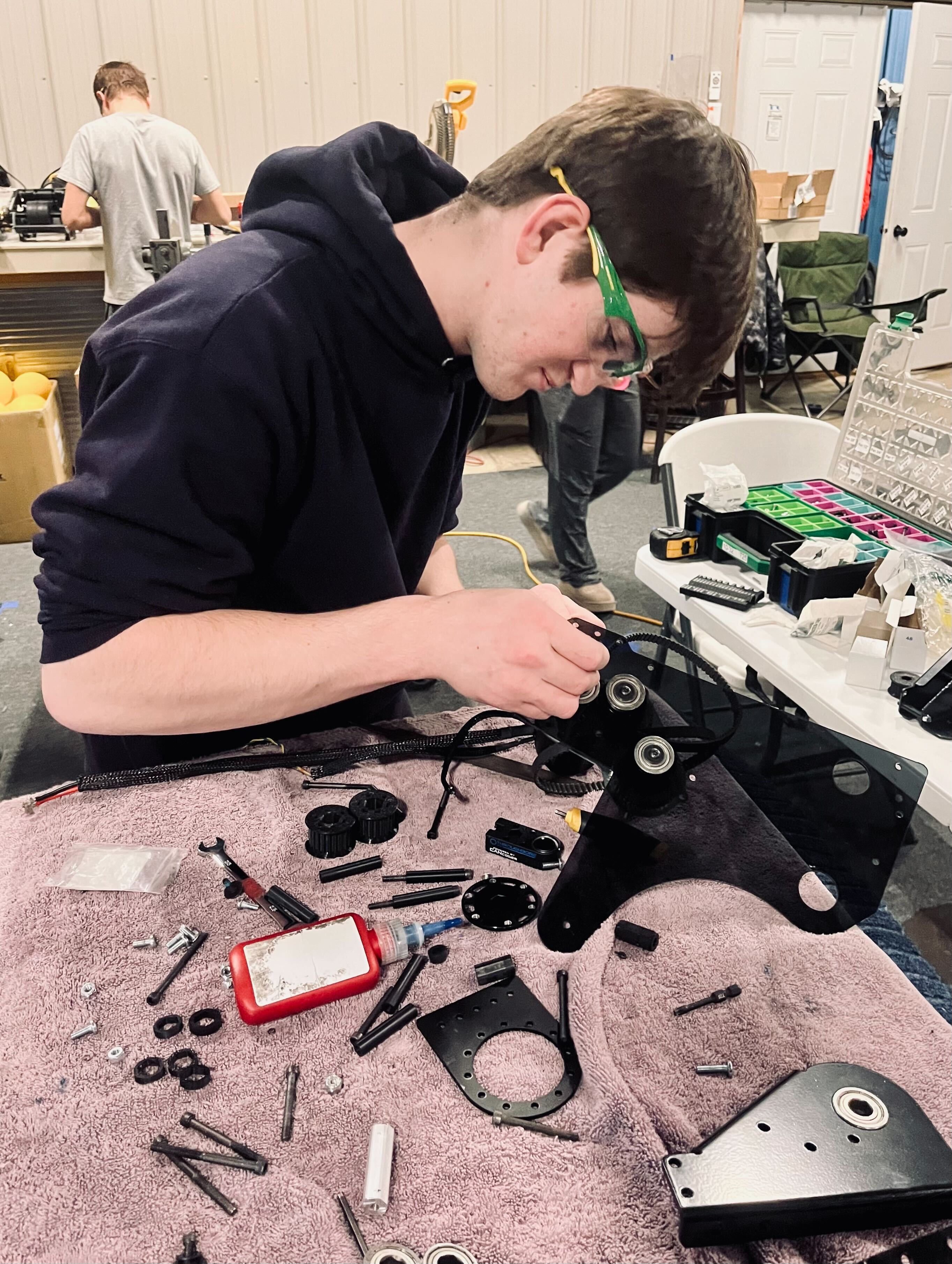 Students working