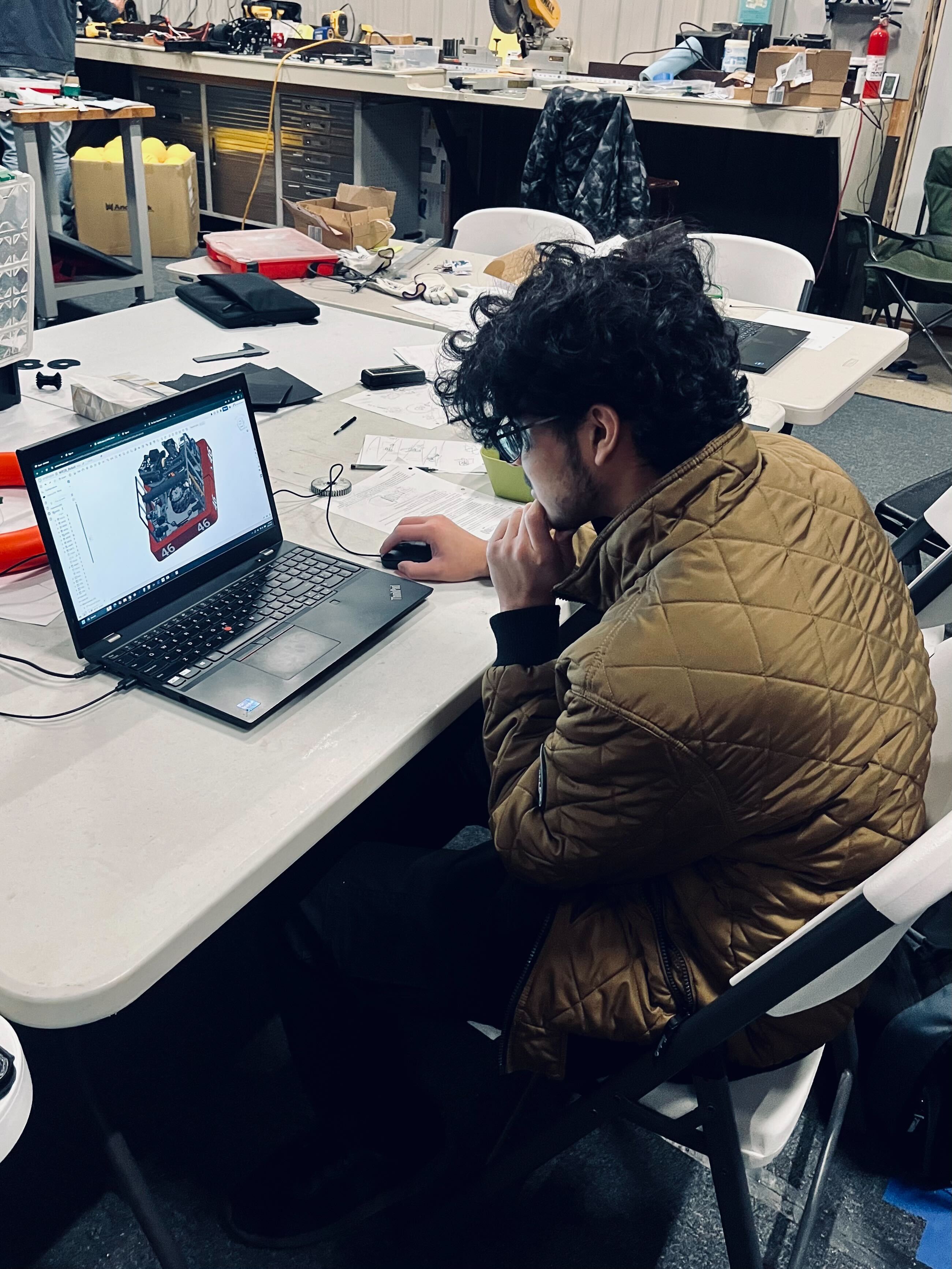 Students working